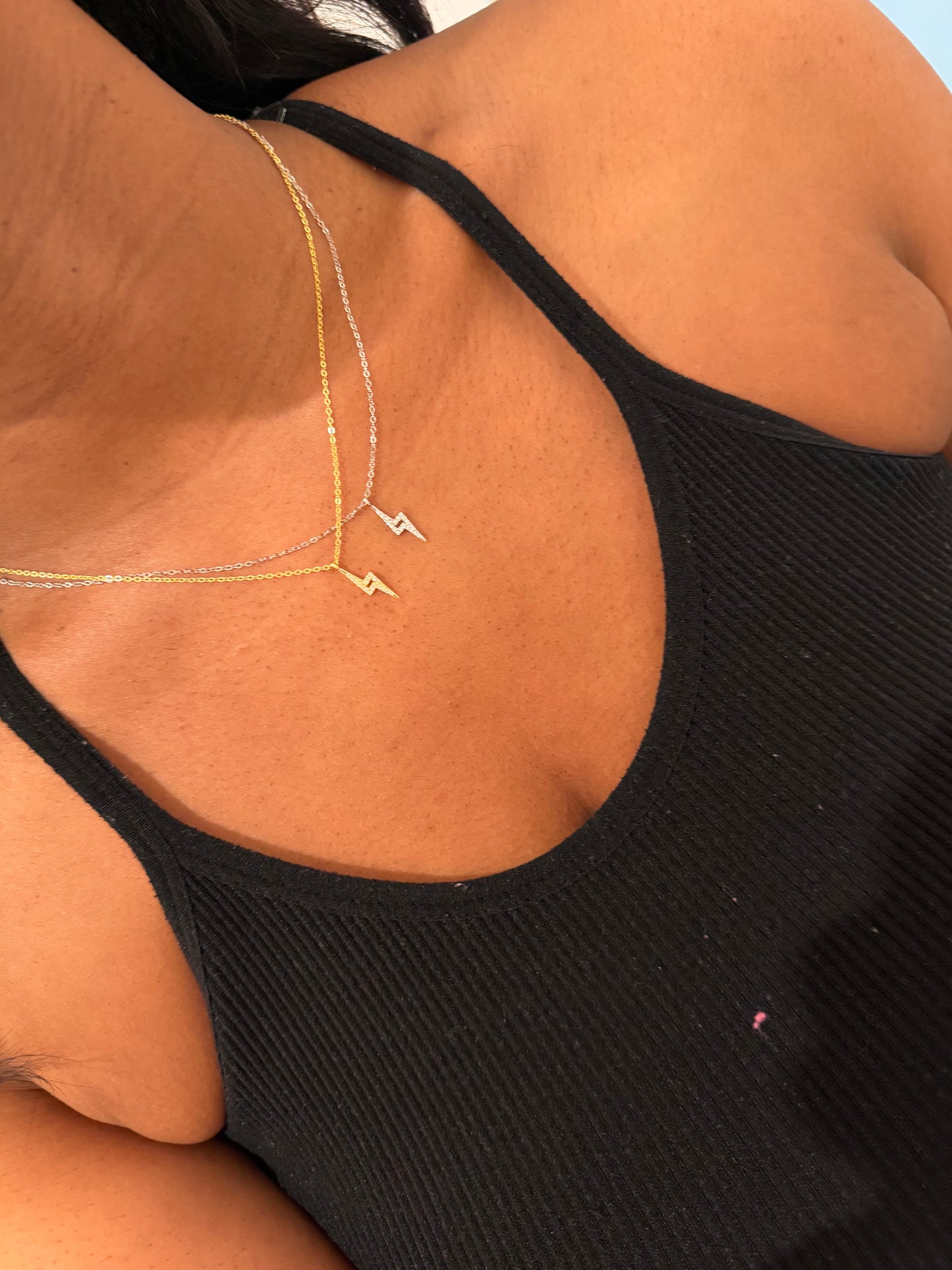 The Bolt Necklace — Sterling Silver & Gold Plated Sterling Silver