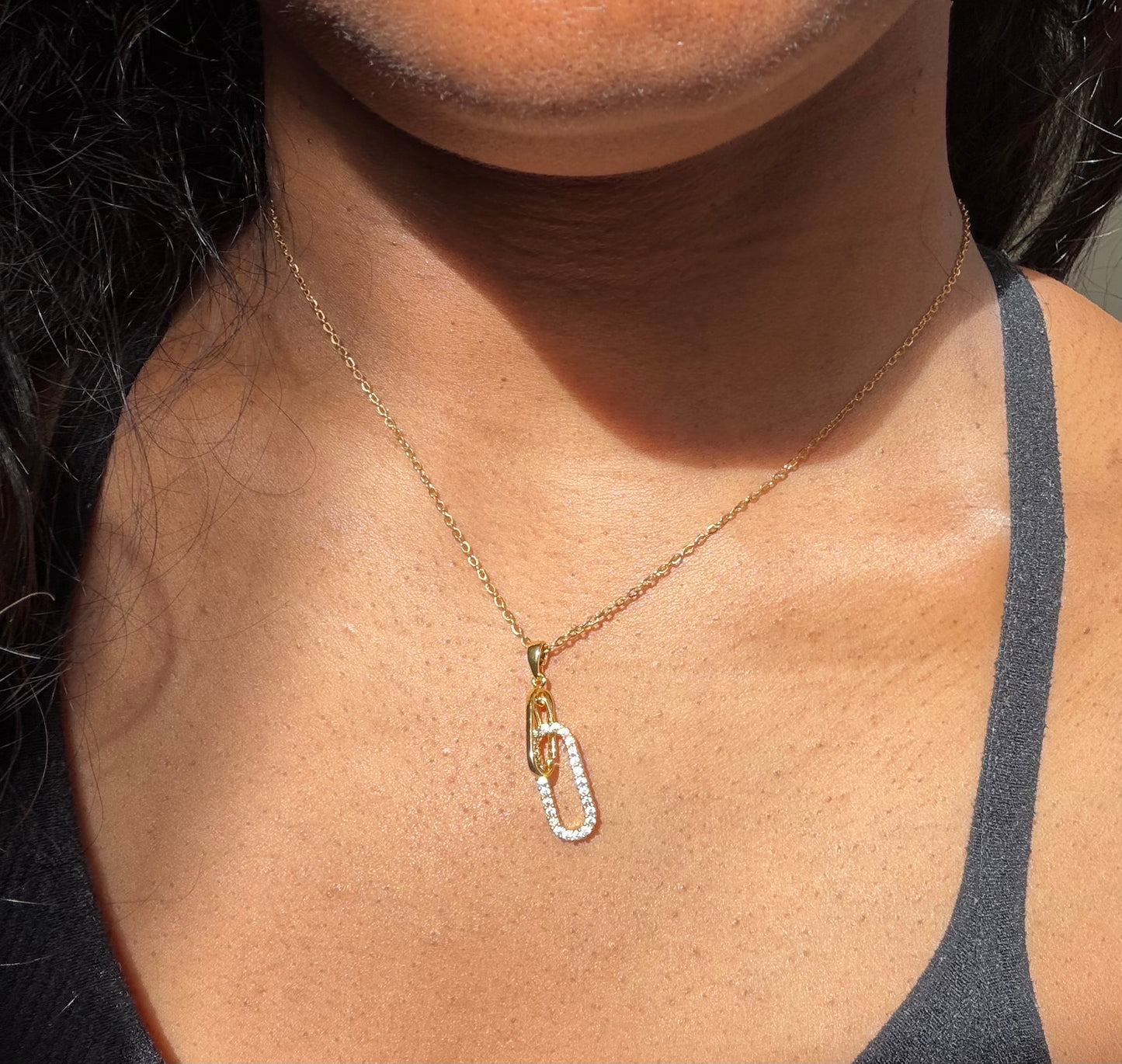 The Paper Clip Necklace — 18K Gold Plated Titanium Steel