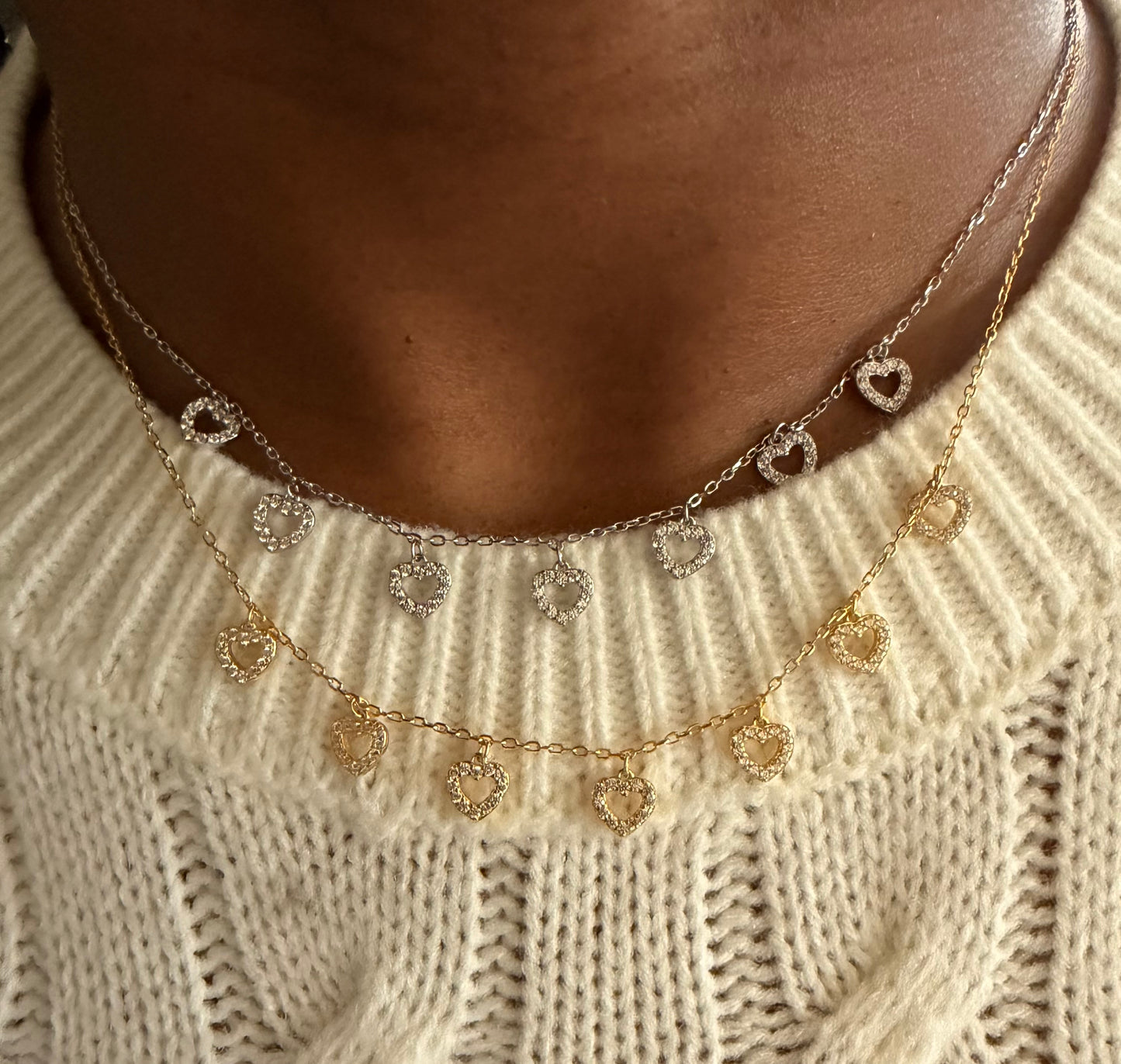 925 Sterling Silver Heart Charm Necklace | Gold Plated & Silver Options