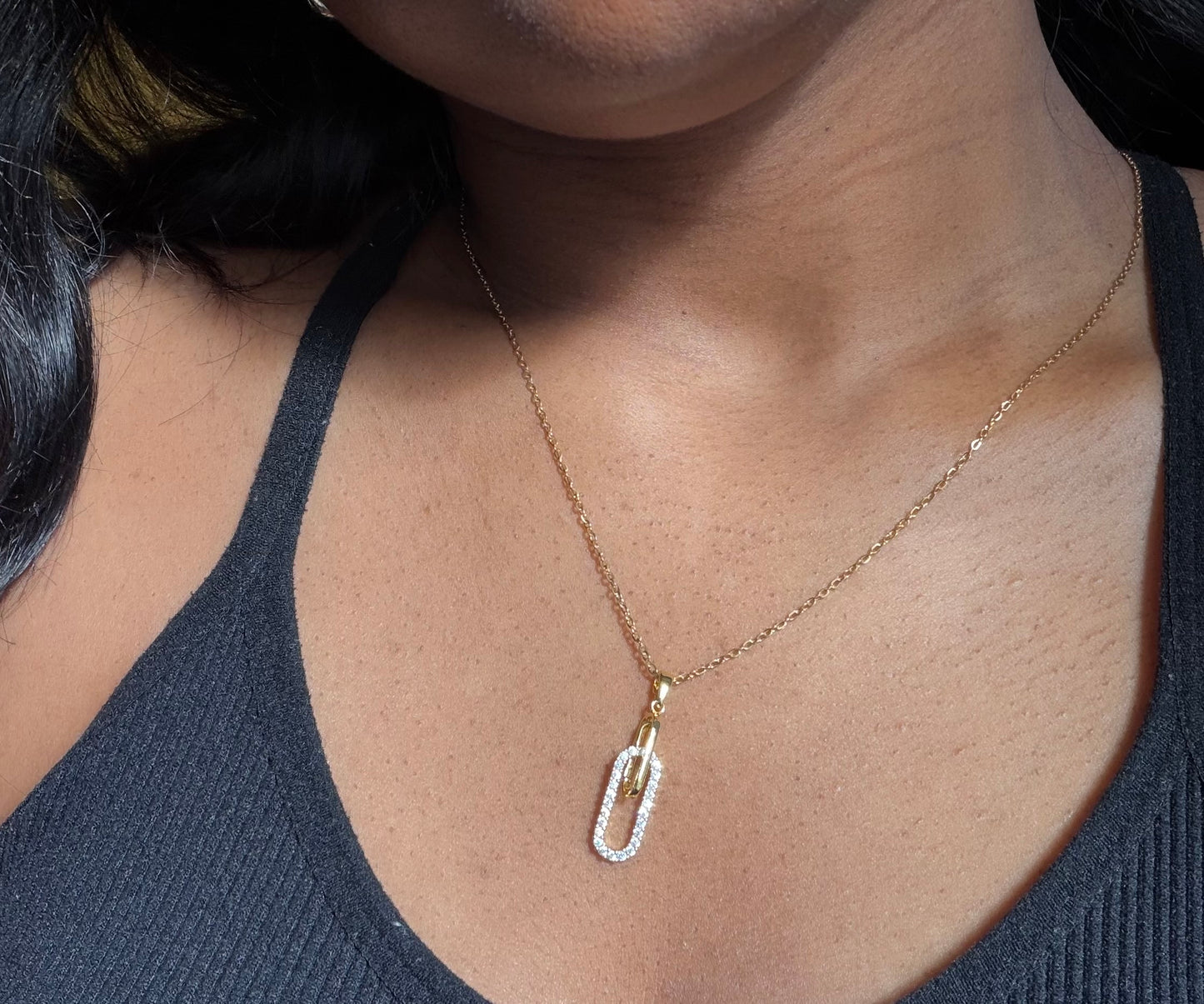 The Paper Clip Necklace — 18K Gold Plated Titanium Steel