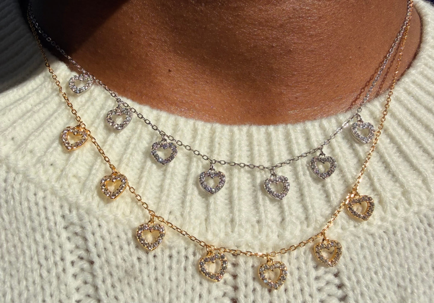 925 Sterling Silver Heart Charm Necklace | Gold Plated & Silver Options