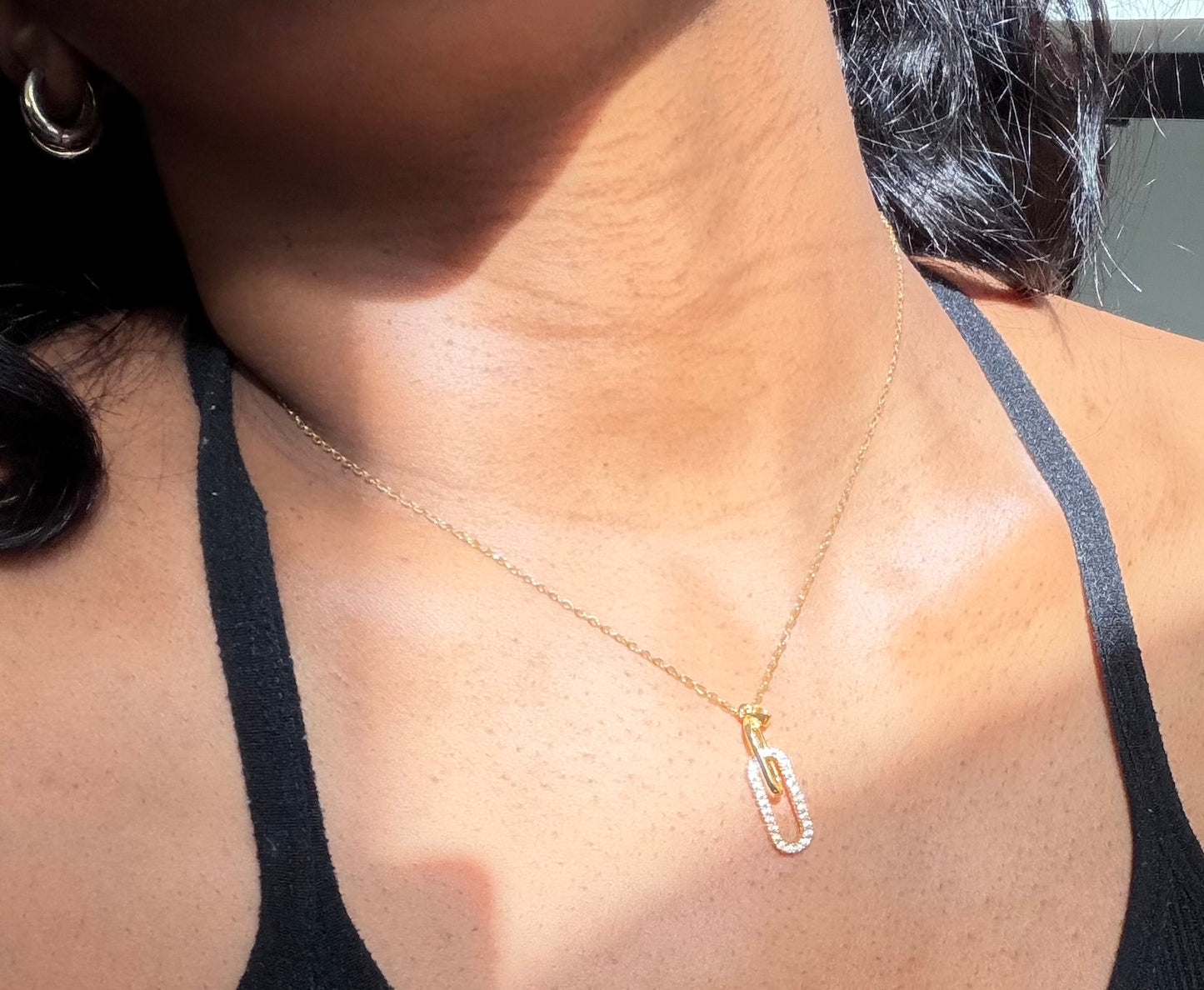 The Paper Clip Necklace — 18K Gold Plated Titanium Steel