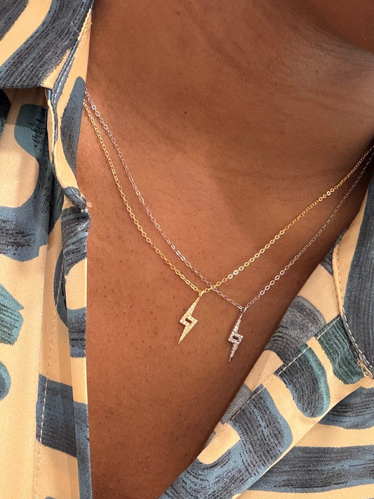 The Bolt Necklace — Sterling Silver & Gold Plated Sterling Silver