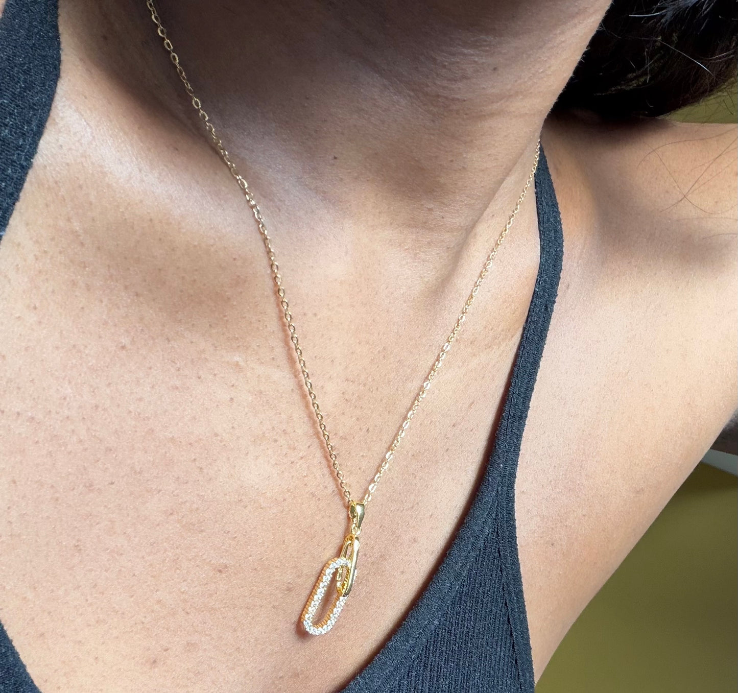 The Paper Clip Necklace — 18K Gold Plated Titanium Steel