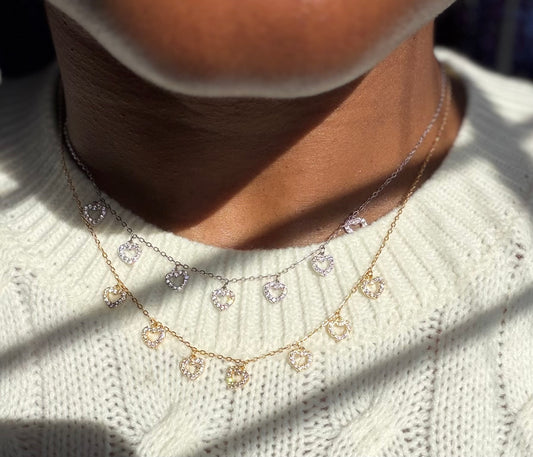 925 Sterling Silver Heart Charm Necklace | Gold Plated & Silver Options