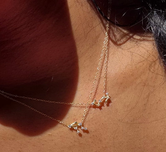 Gold Plated 925 Sterling Silver Zodiac Constellation Necklace