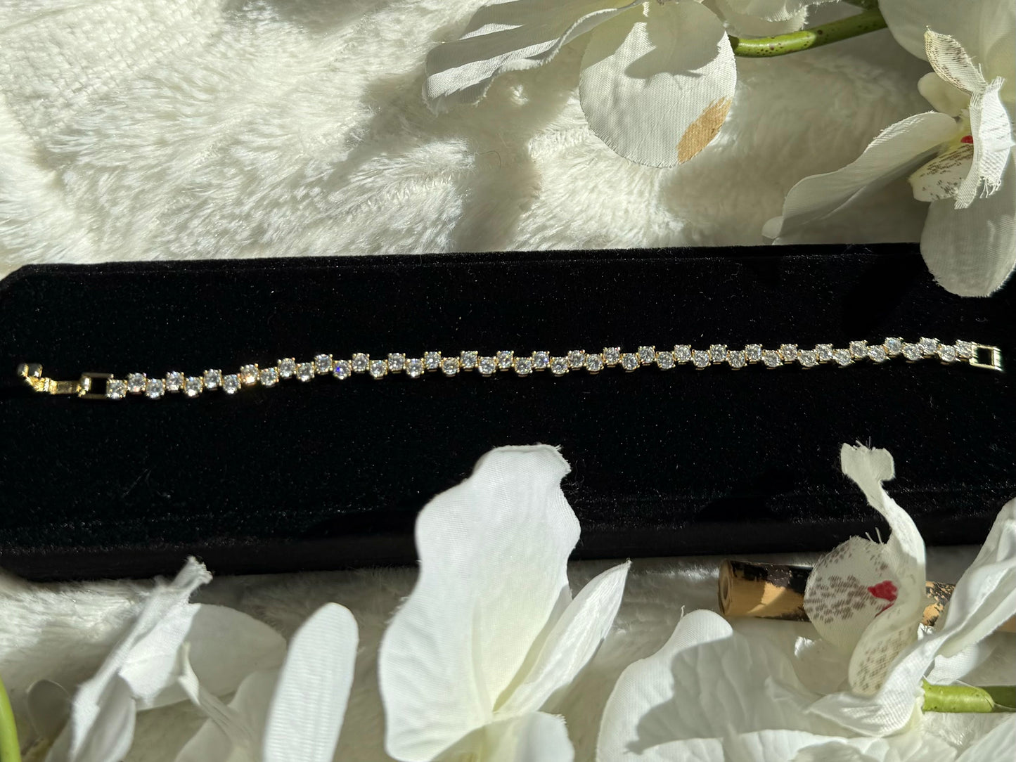 925 Sterling Silver Geometric Tennis Bracelet - Minimalist Everyday Jewelry