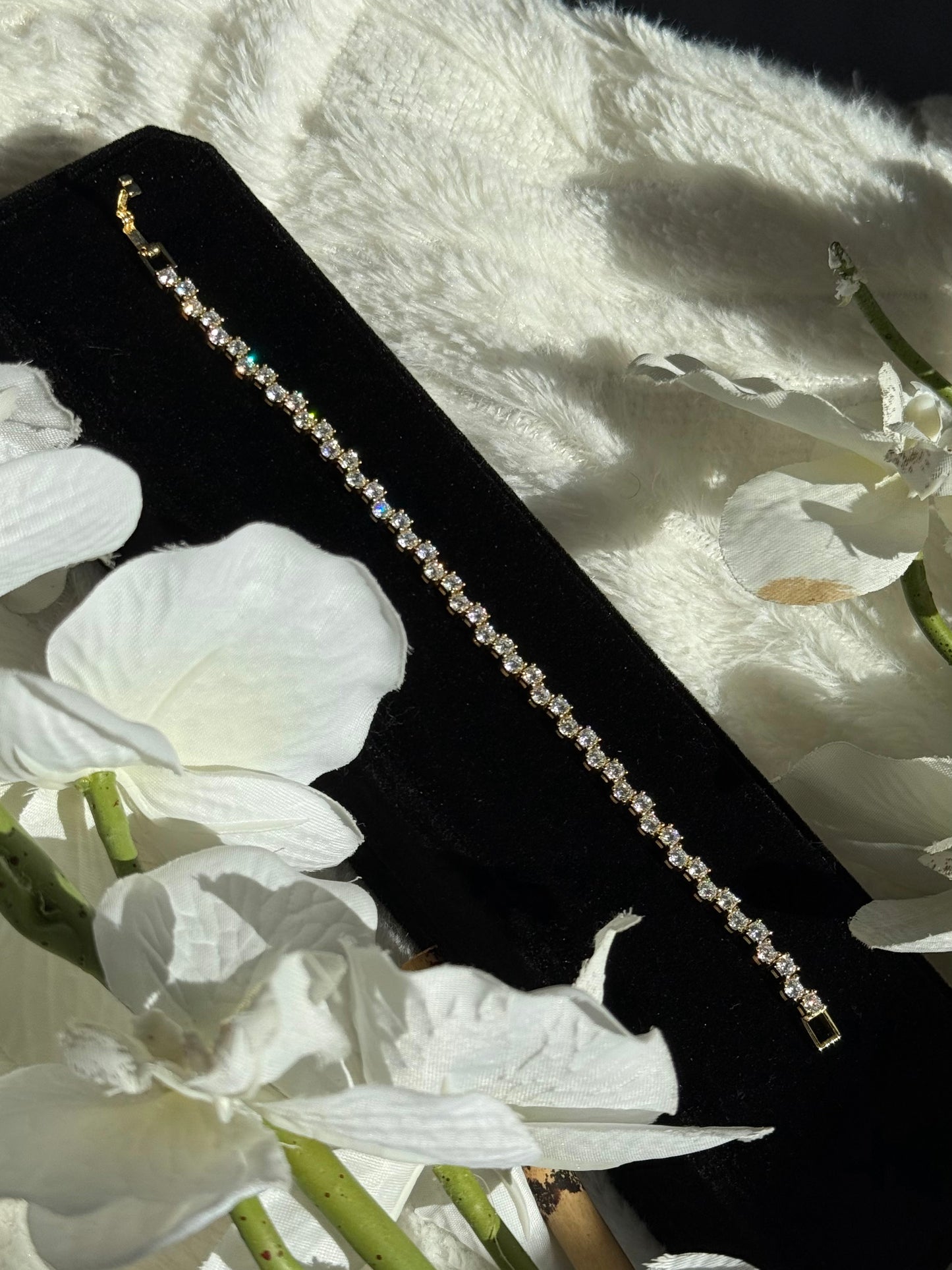 925 Sterling Silver Geometric Tennis Bracelet - Minimalist Everyday Jewelry