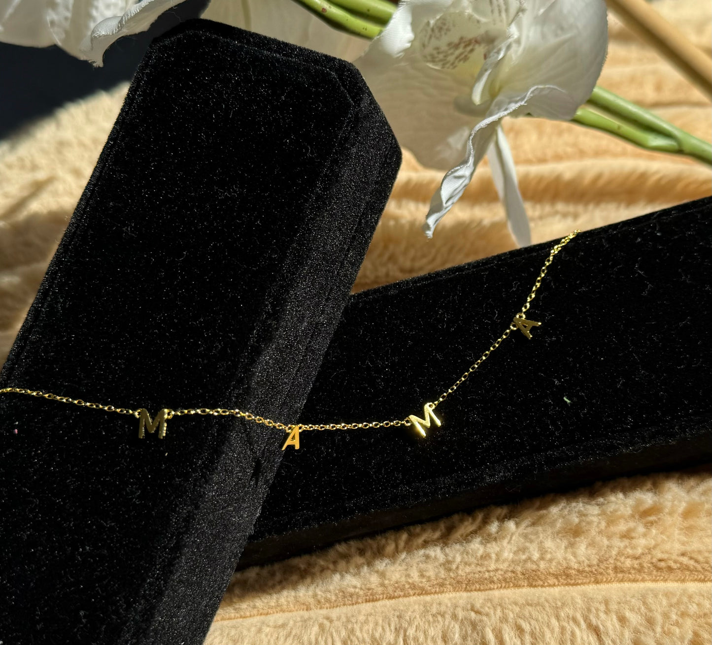 925 Sterling Silver MAMA Necklace w Spring Ring Clasp