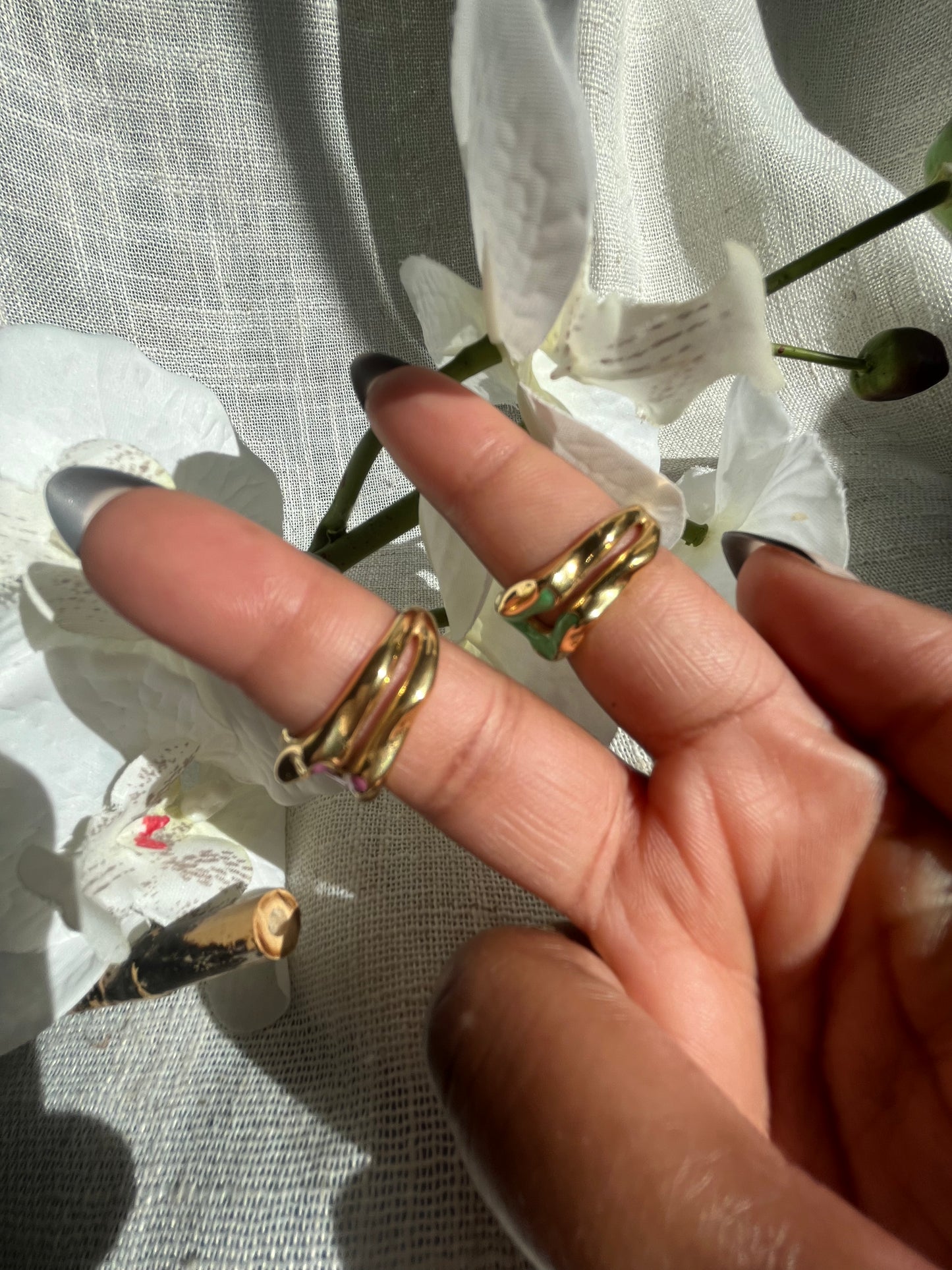 18K Gold Plated Lava Ring - Mixed Sizes