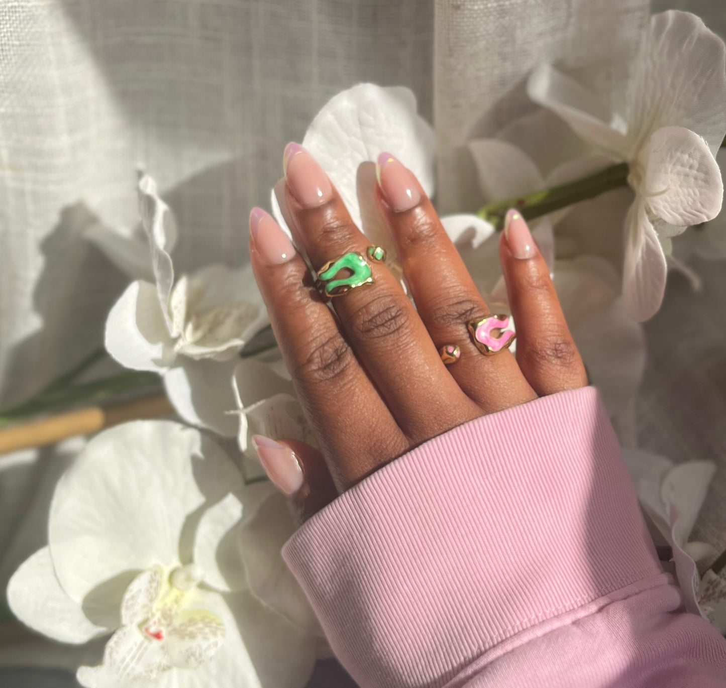 18K Gold Plated Lava Ring - Mixed Sizes