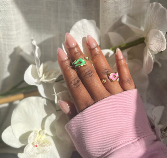 18K Gold Plated Lava Ring - Mixed Sizes