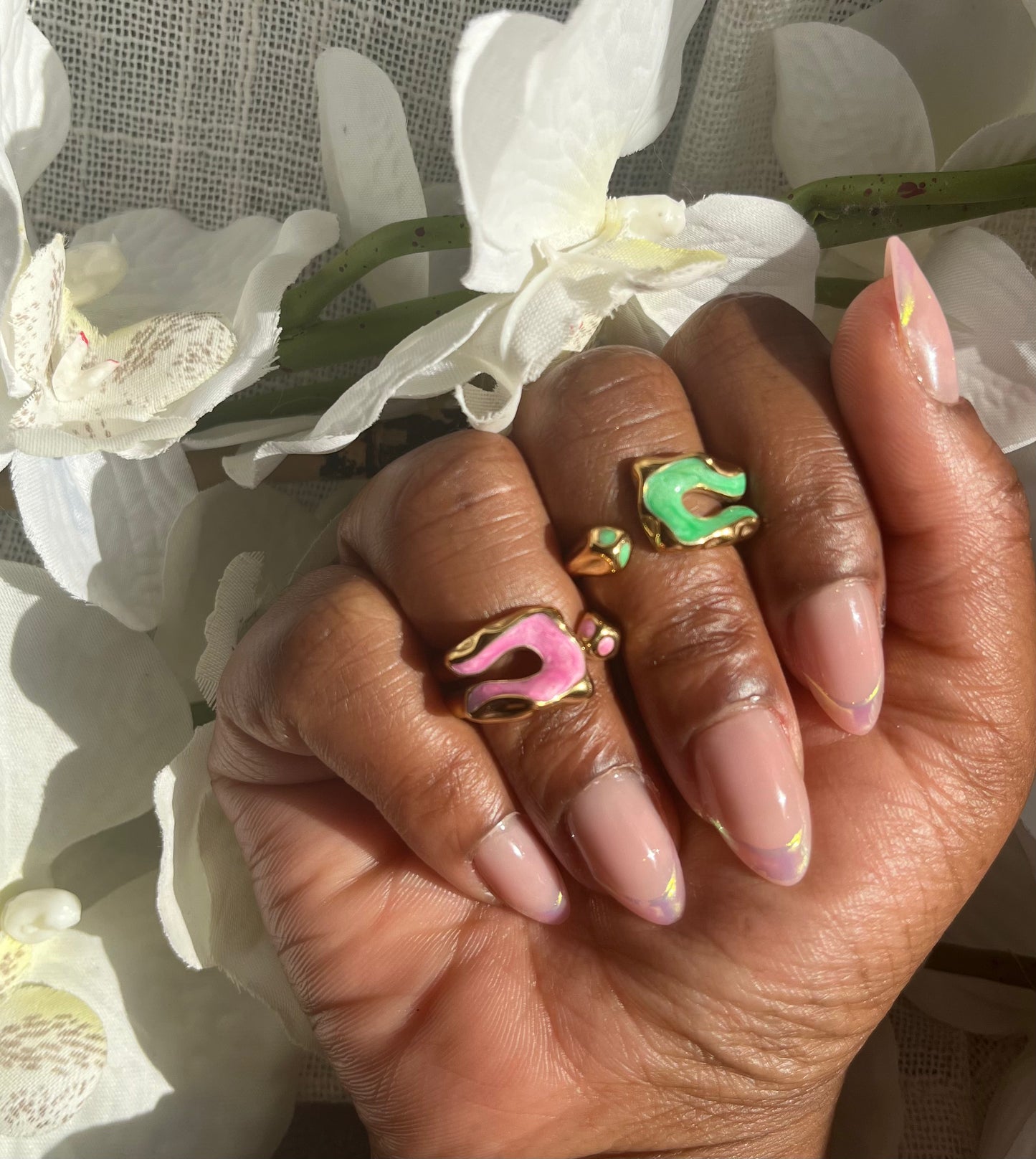 18K Gold Plated Lava Ring - Mixed Sizes